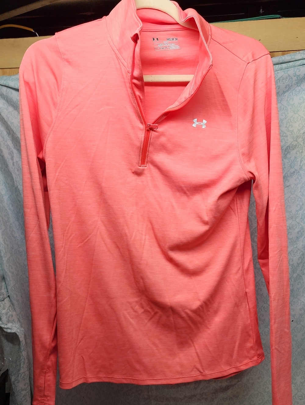 Under Armor 3/4 Zip Size Medium Coral